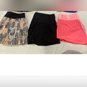 Bundle of 3 Lululemon skirts NWOT size 10/12